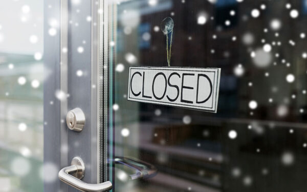 business closed for snow